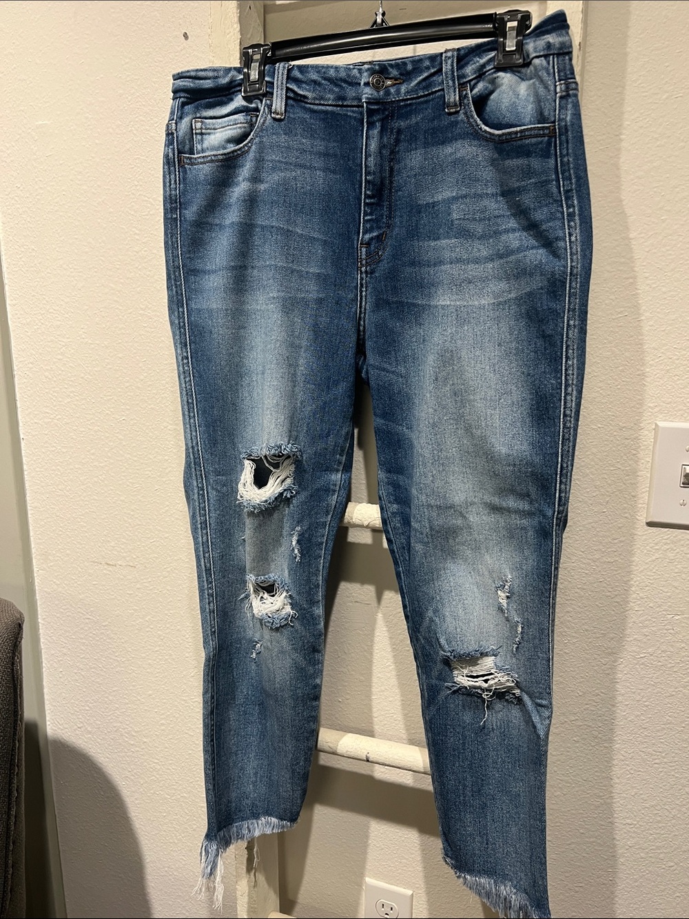 Bridge by Gly Curvy High Rise Ankle Skinny Jeans - Washed Blue